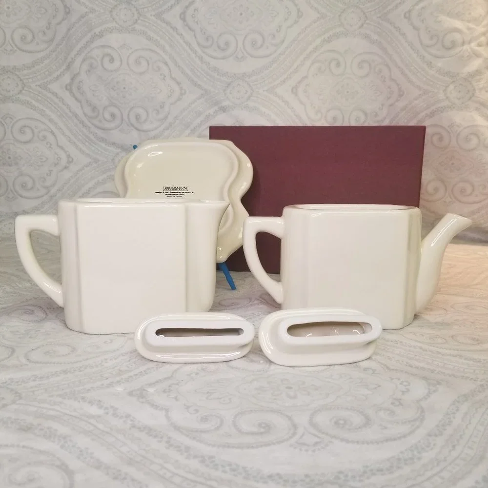 NIB Restoration Hardware Tea For Two Gift Set Teapots